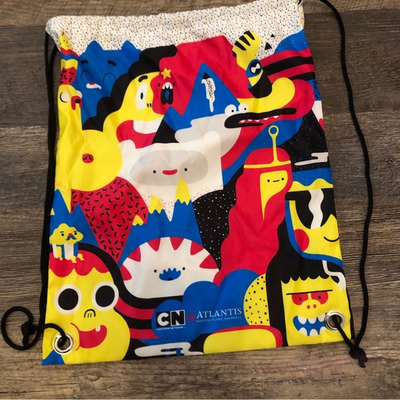 Cartoon Network Adventure Time Atlantis Bahamas Drawstring BackPack Cinch bag - Picture 2 of 4